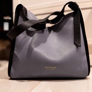 Kate Spade Knott Color blocked Large Shoulder Bag- BLUE